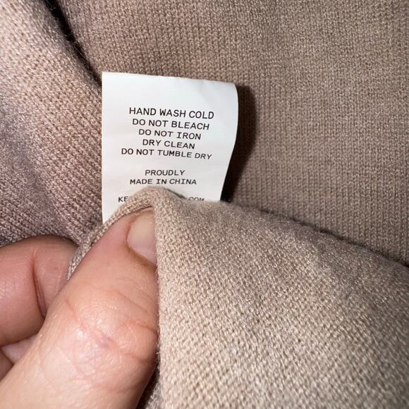 Kerisma Tan Long Sleeve Sweater with Front Tie Accent | Size Small - Picture 4 of 6